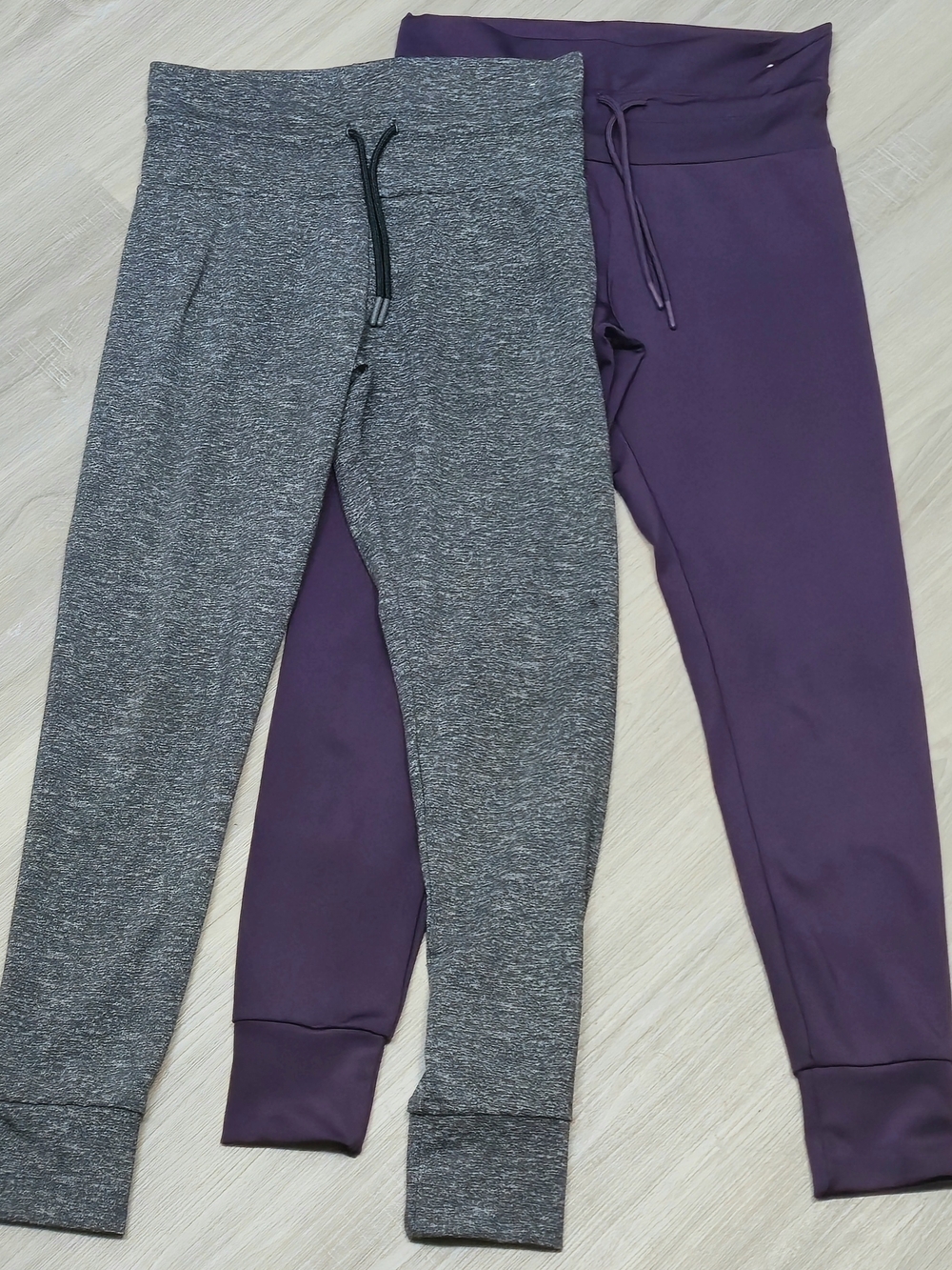 No Boundaries Gray Heather and Purple Jogger Pants Set